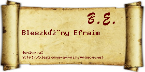 Bleszkány Efraim névjegykártya